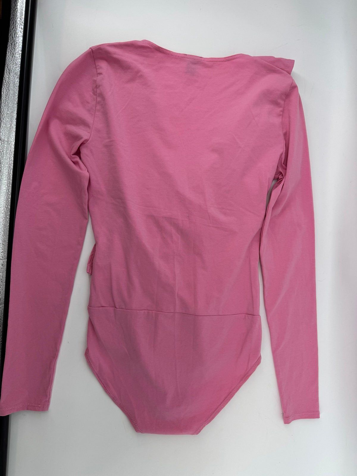 J.Crew J.Crew Pink Ruffle-Front Wrap V-Neck Bodysuit XXS Size XXS / US 00 / IT 34 - 5 Thumbnail