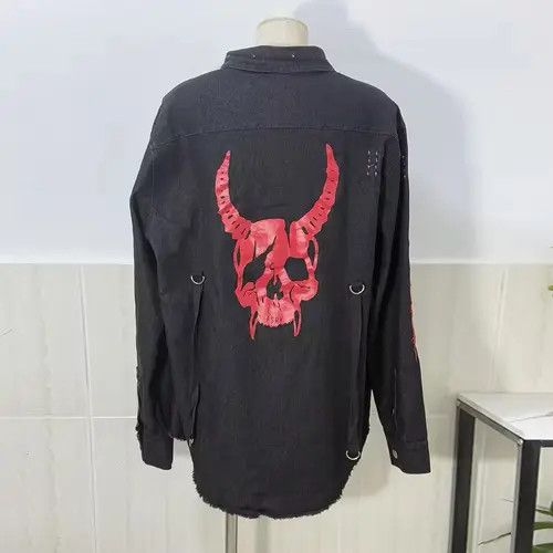 Japanese Brand Miyauchi x Reia Motorcycle Dark Wear Denim Jacket Size US L / EU 52-54 / 3 - 5 Thumbnail