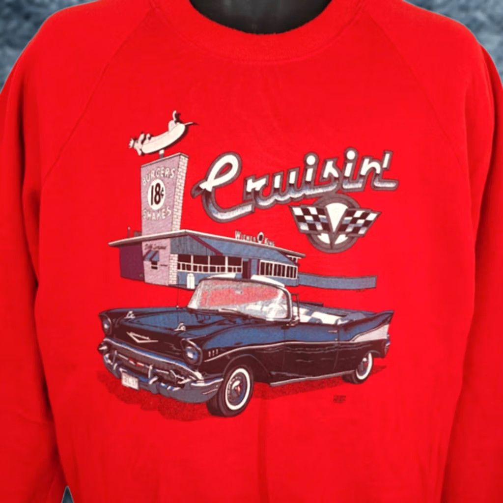 Jerzees VINTAGE Jerzees Sweatshirt Mens Size M Red 80s Wiener King Made In USA Car Size US M / EU 48-50 / 2 - 1 Thumbnail