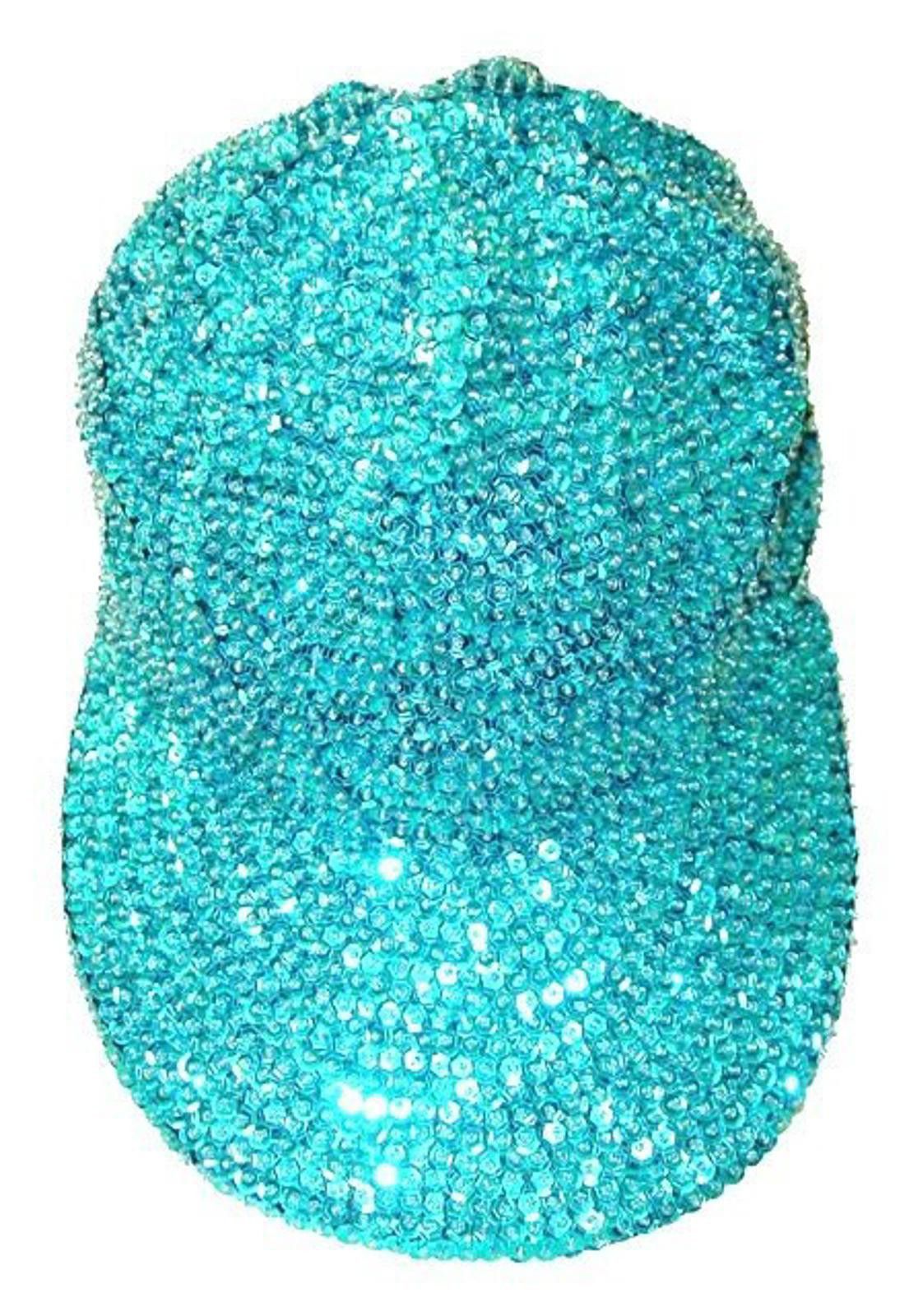 Designer Sequin Baseball Cap TURQUOISE for KIDS Size ONE SIZE - 1 Preview