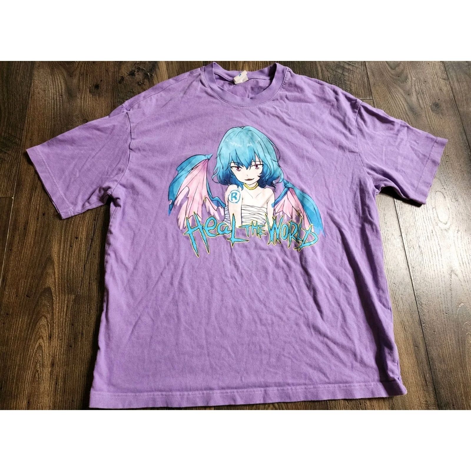 Vintage Mens L Dragon Naga Anime Manga Heal The World T Shirt Size US L / EU 52-54 / 3 - 7 Thumbnail