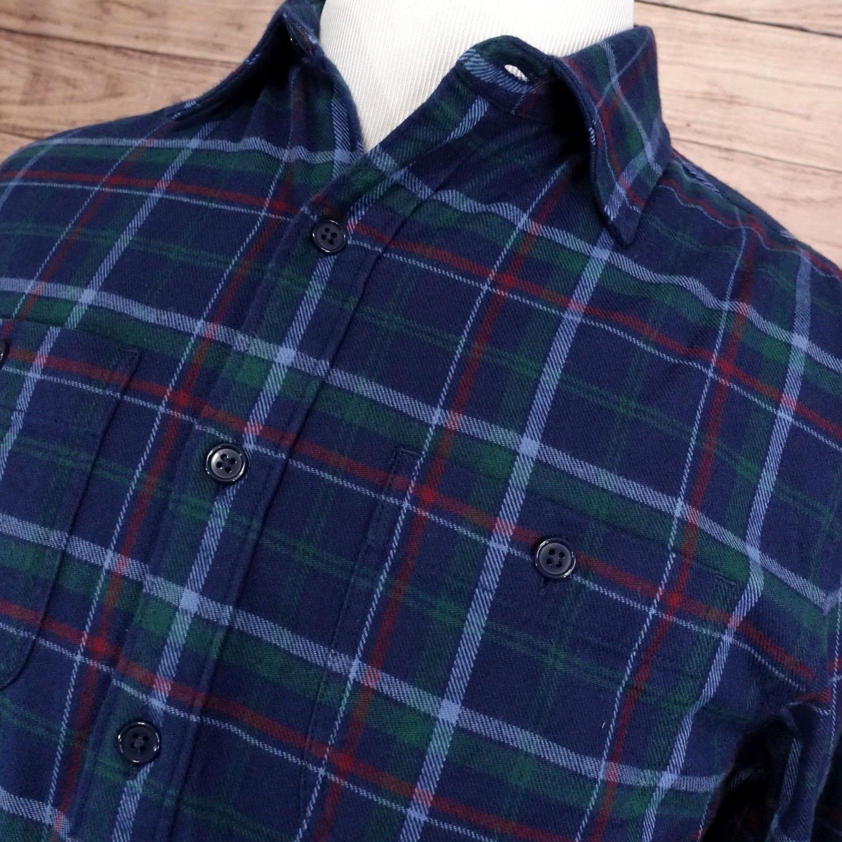 Bonobos Bonobos Shirt Mens S Blue Plaid Flannel Long Sleeve Button-Up Standard Fit Size US S / EU 44-46 / 1 - 2 Thumbnail