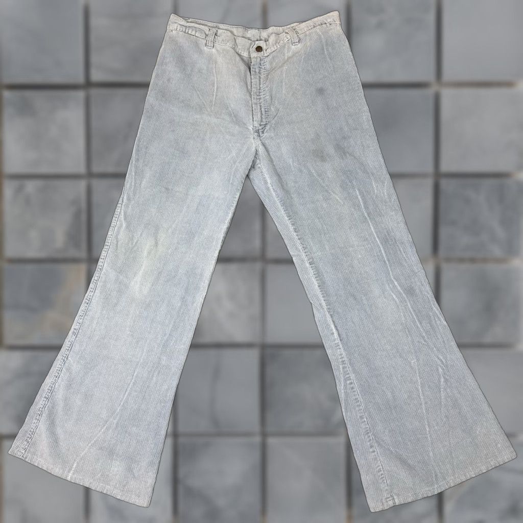 Bell VINTAGE Tobias Pants Adult 32 Blue Corduroy Bell Bottoms Trousers High Waisted Size US 32 / EU 48 - 1 Thumbnail