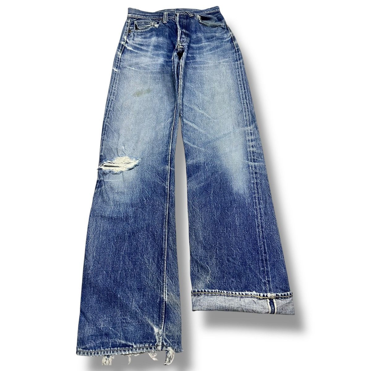 Skull Jeans by an Alchemist Rare SKULL Jeans By An Alchemist Selvedged 5002xx Distressed Size US 28 / EU 44 - 1 Thumbnail