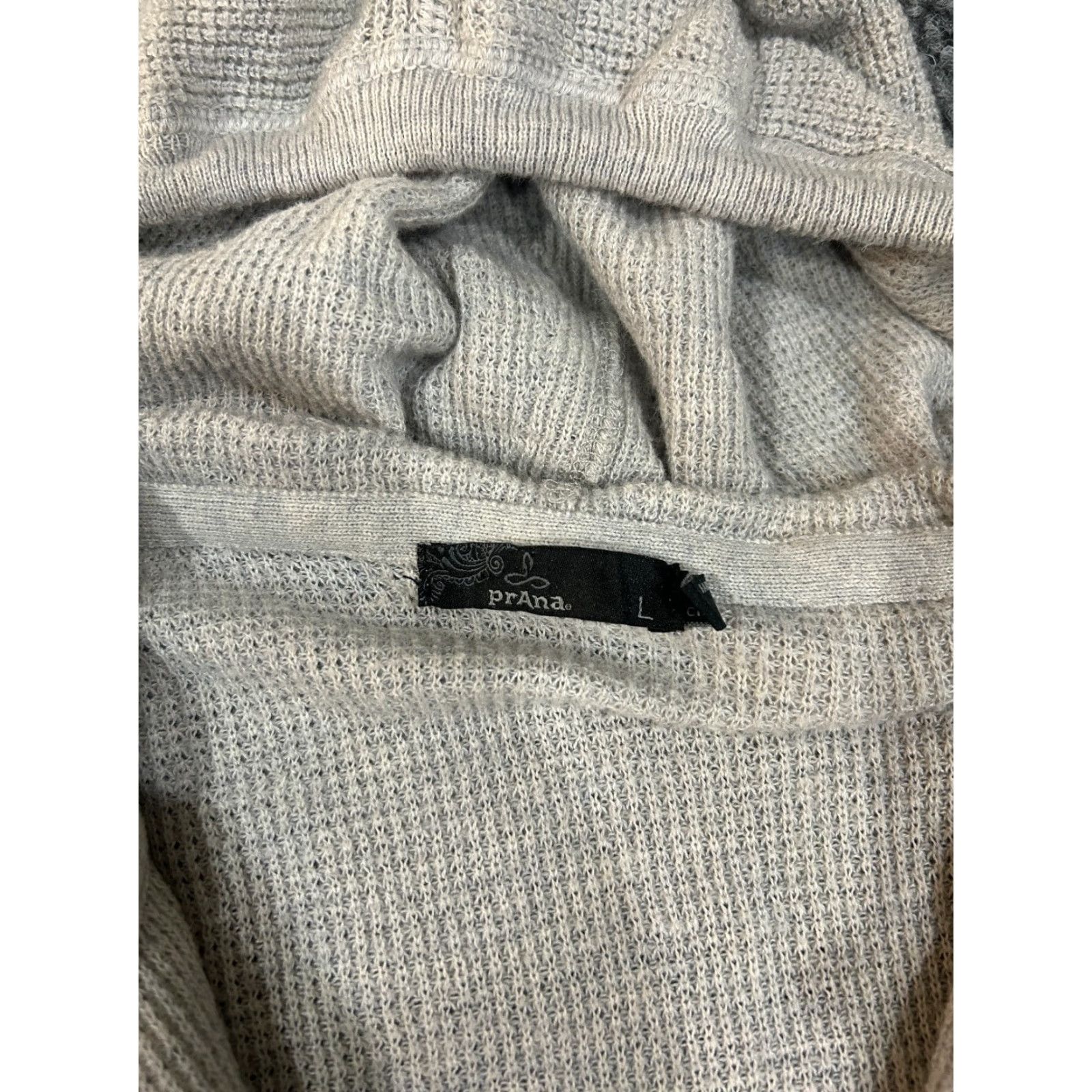 Prana prAna Hoodie Women L Gray Knit Cowl Neck Pullover 1/4 Zip Long Sleeve Casual Outdoor Winter Fall Spring Size L / US 10 / IT 46 - 5 Thumbnail