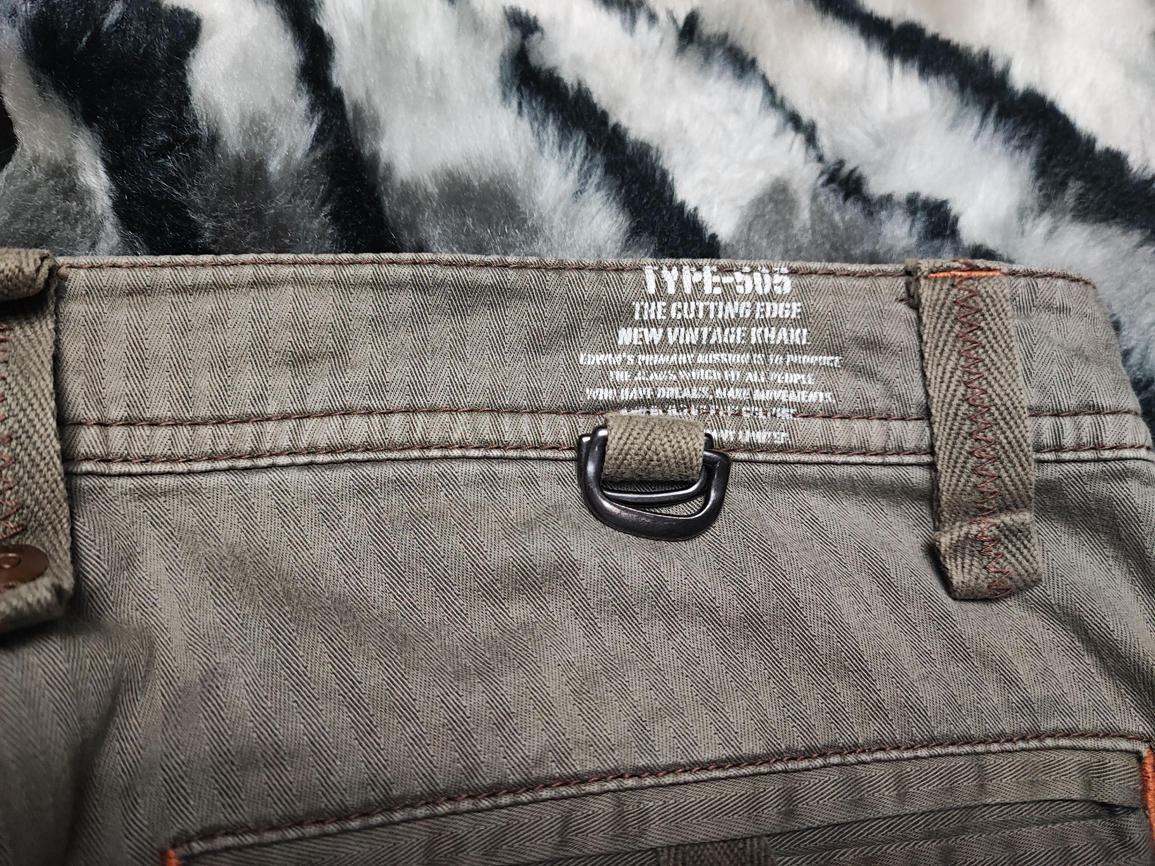 Edwin Edwin 505 Khakis Multipocket Pants Olive Green 34x28 Size US 34 / EU 50 - 15 Thumbnail