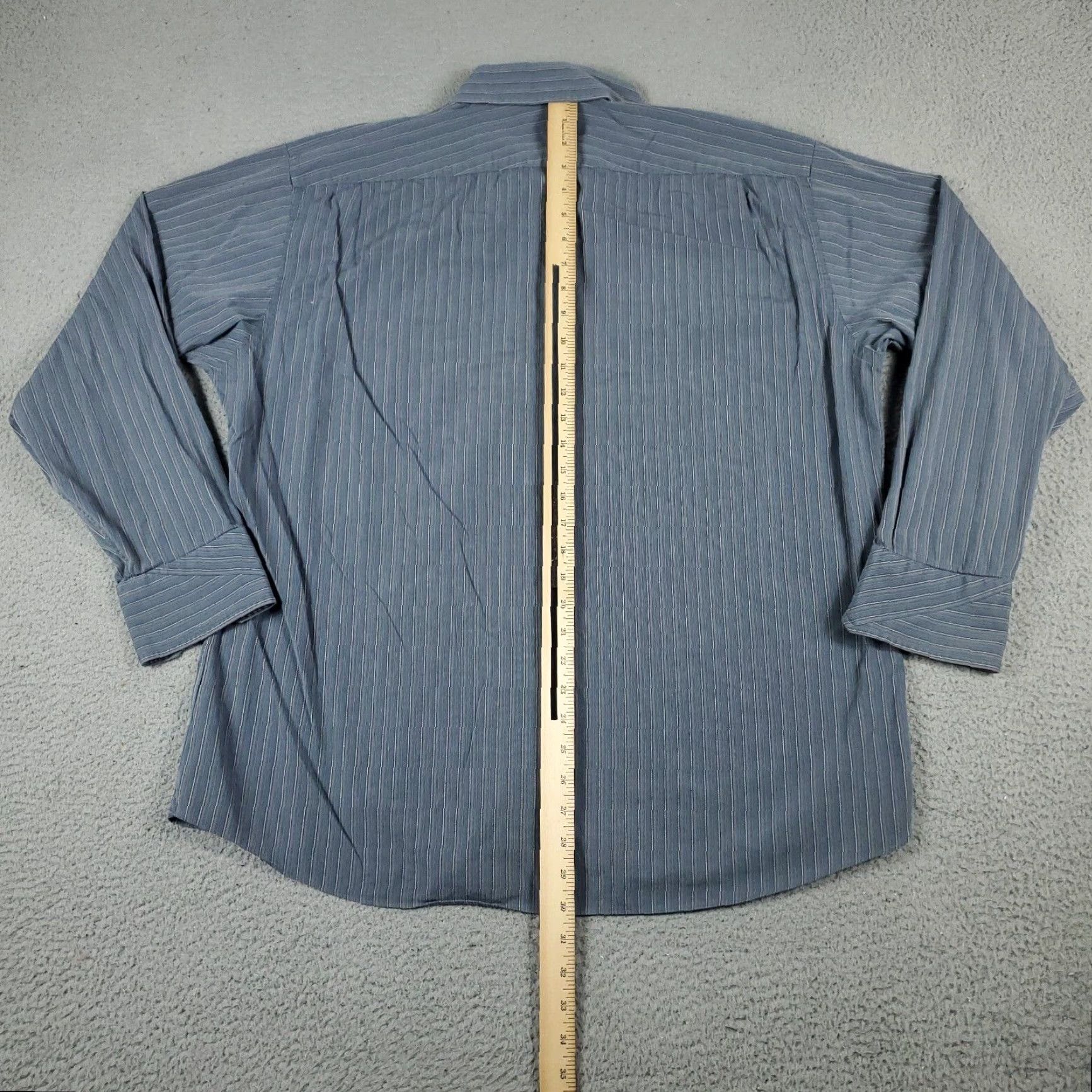 Ben Sherman Ben Sherman Dress Shirt Mens 17.5 Blue Striped Long Sleeve Button Up Size 46R - 3 Thumbnail