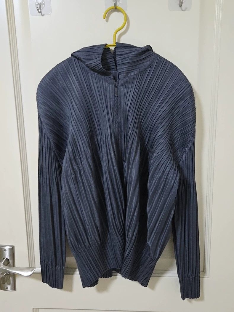 Issey Miyake Issey Miyake size:3 A blue-gray pleated cardigan Size S / US 4 / IT 40 - 1 Thumbnail