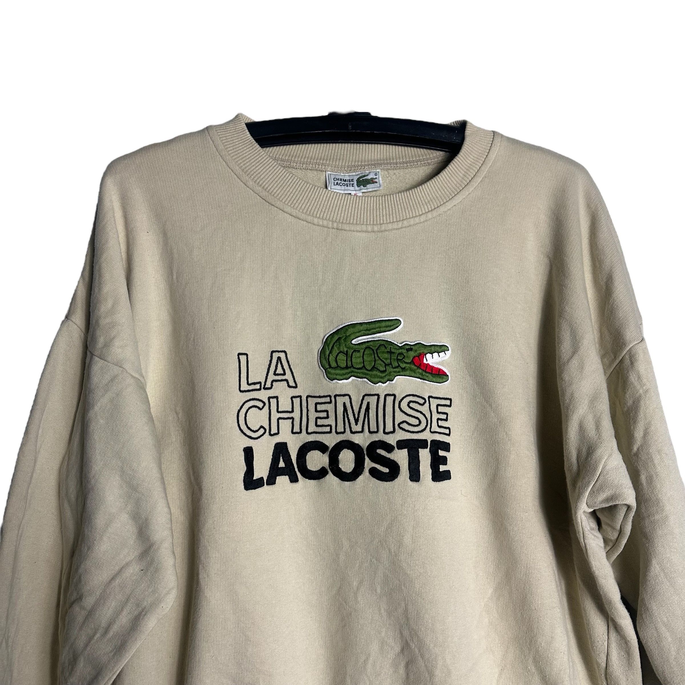 Lacoste 🔥RARE🔥Vintage Chemise Lacoste Pullover Sweatshirt Size US XXL / EU 58 / 5 - 2 Thumbnail
