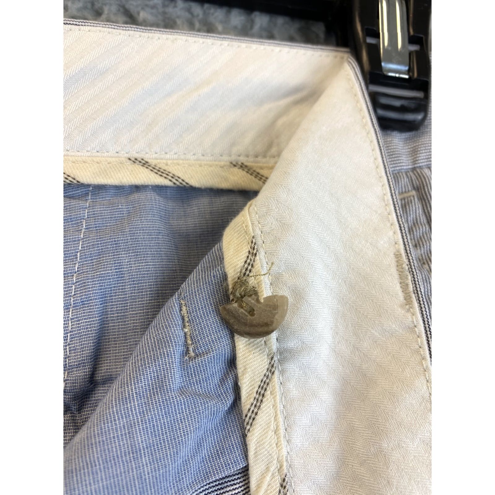J.Crew JCrew Shorts Men 33 Bermuda Cotton Striped Inseam 9in Gray Blue 90s Casual Mens Size US 33 - 5 Thumbnail