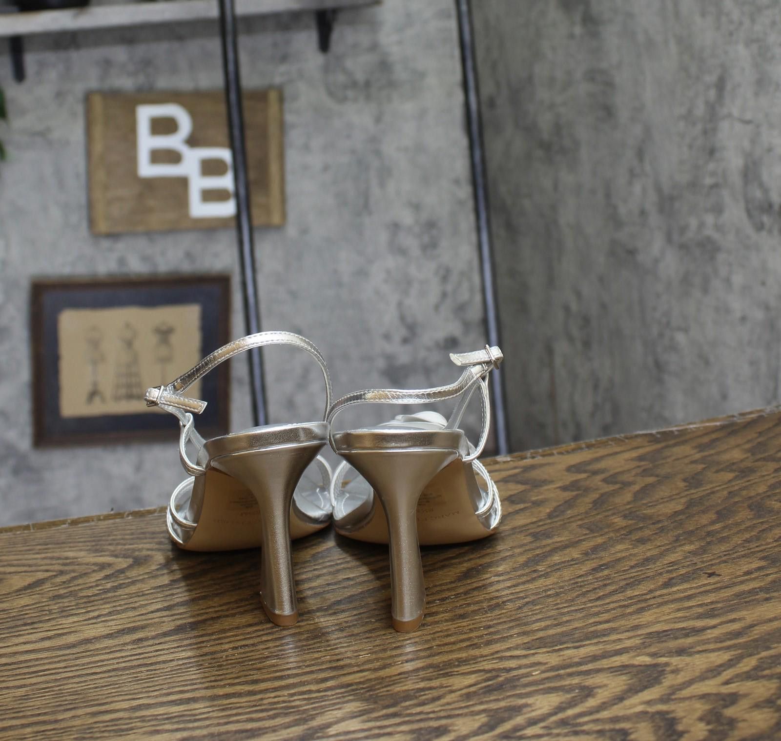 Other Marc Fisher Heeled Sandal Block Mfhallan Silver Gray 8.5m Size US 8.5 / IT 38.5 - 4 Thumbnail