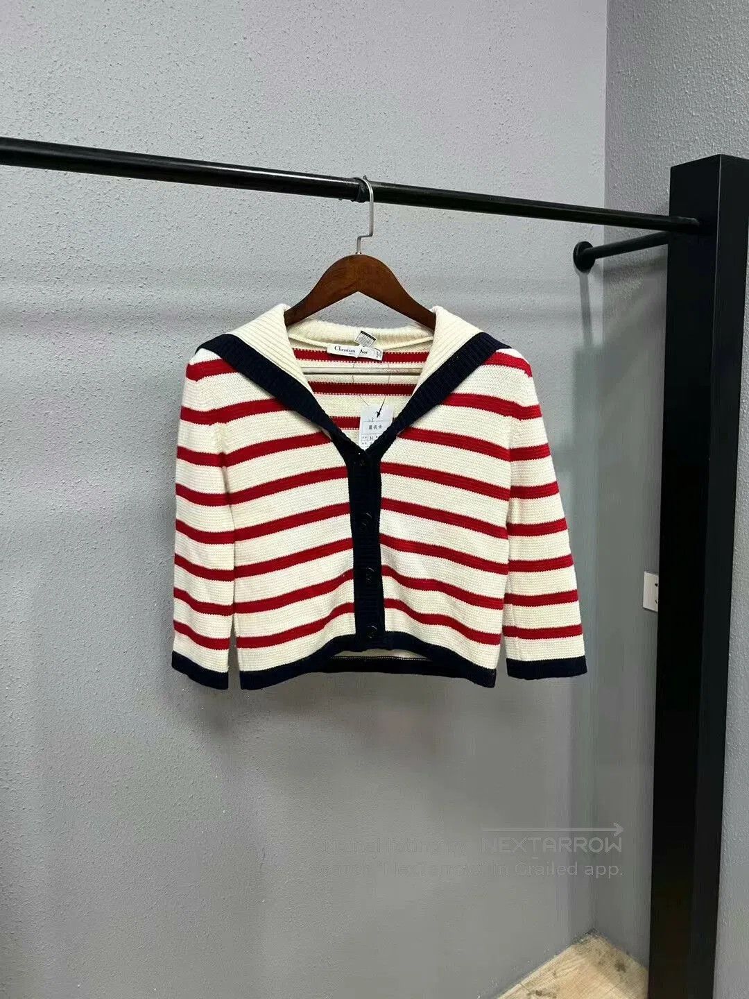 Dior Dior Striped Navy Collar Cardigan. Size XS / US 0-2 / IT 36-38 - 1 Thumbnail