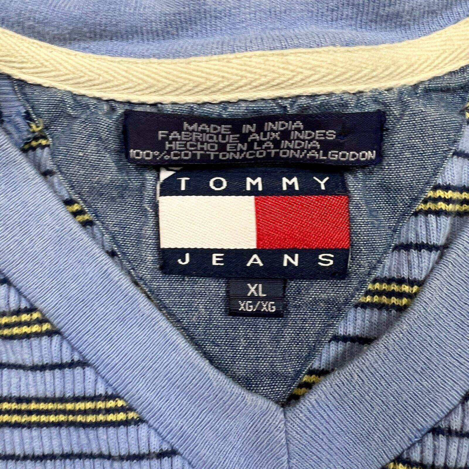 Tommy Hilfiger × Vintage 90s Tommy Hilfiger T Shirt XL Tommy Jeans Striped Flag Tee Size US XL / EU 56 / 4 - 6 Thumbnail