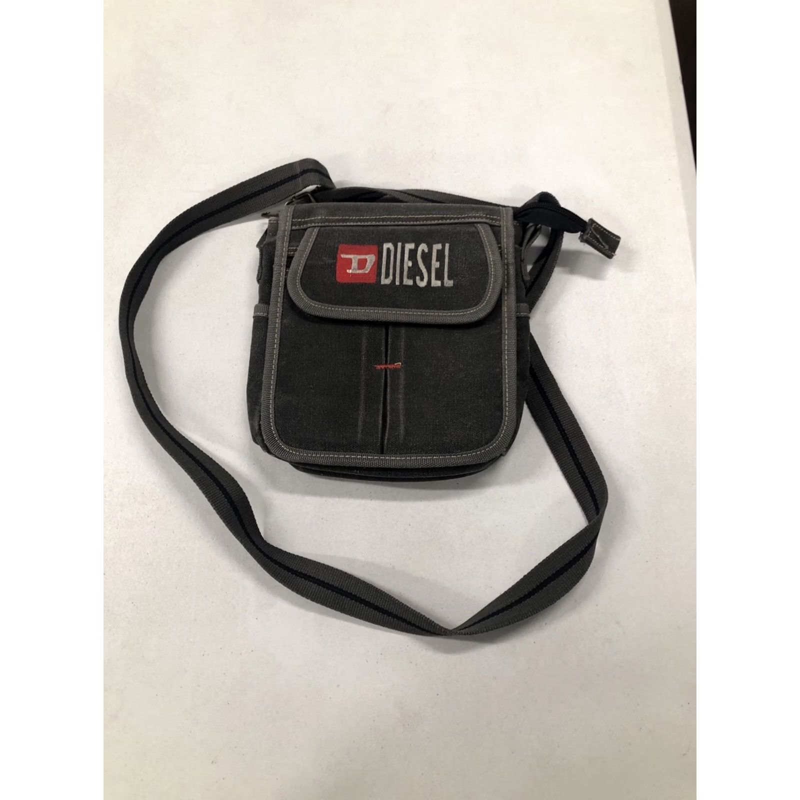 Diesel DIESEL Vintage Crossbody Bag Mens Medium Khaki Leather Canvas Multi Pocket 90s Army City Y2K Rare Crossbody Sling Bag Size ONE SIZE - 3 Thumbnail