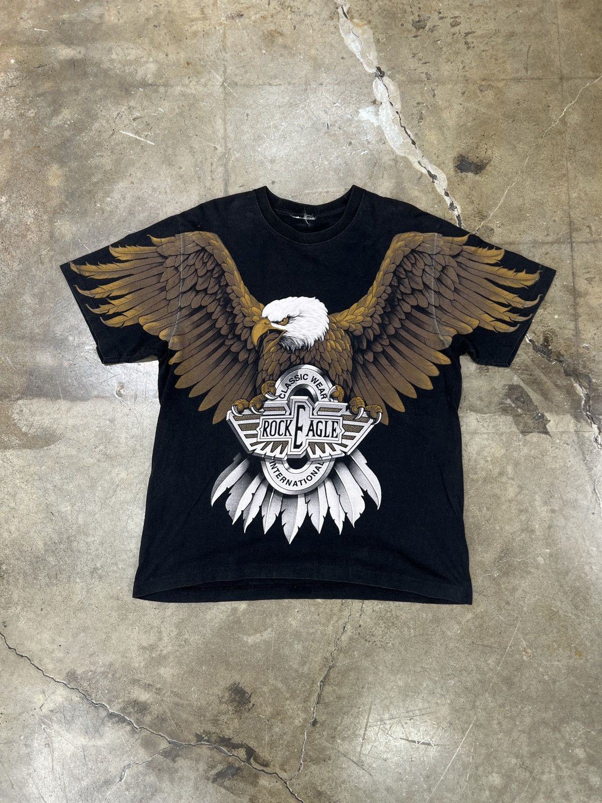 Vintage Vintage Eagle AOP Classic Wear Rock Single Stitch Tee Medium Size US M / EU 48-50 / 2 - 2 Thumbnail