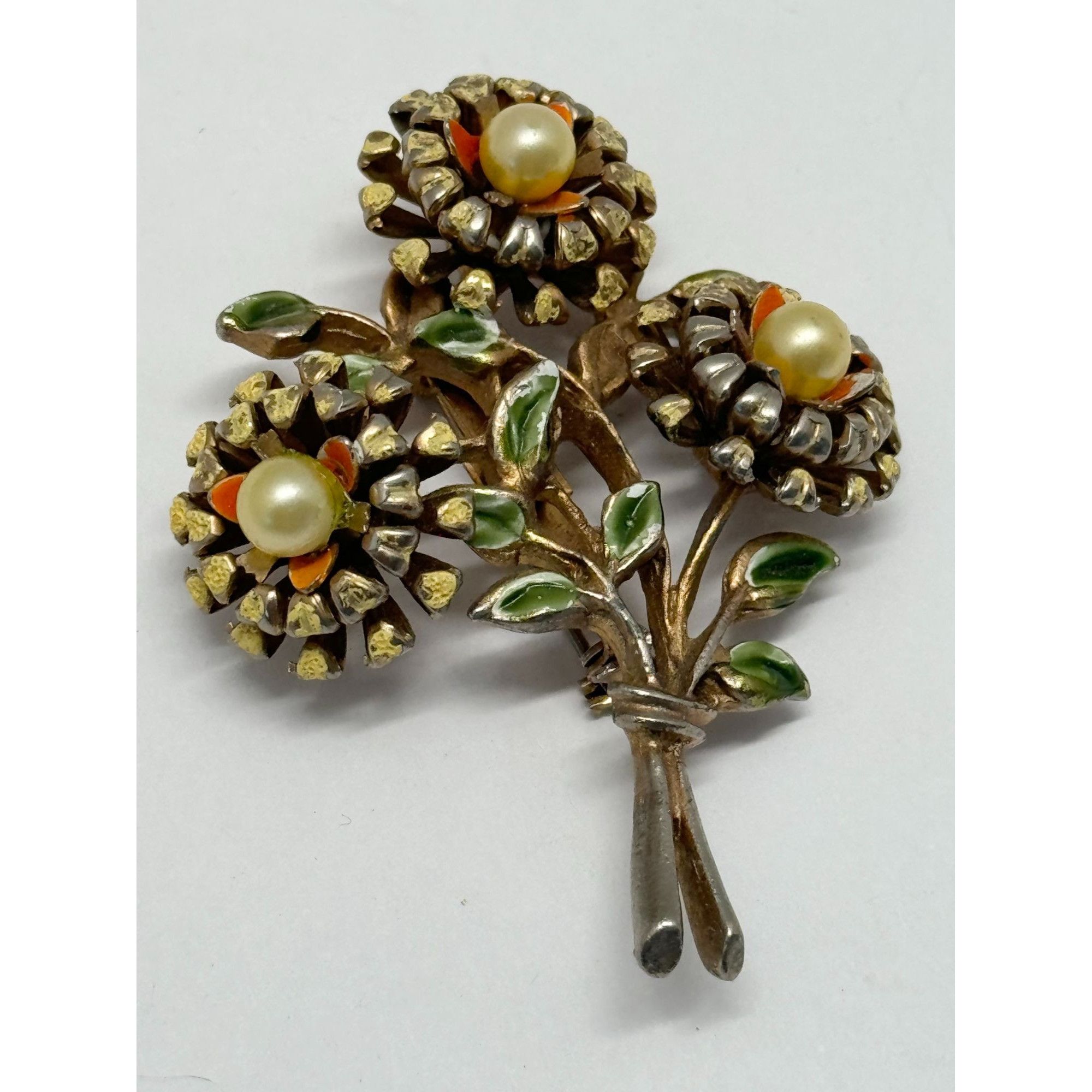 Vintage Vintage flower brooch pin Size ONE SIZE - 1 Thumbnail