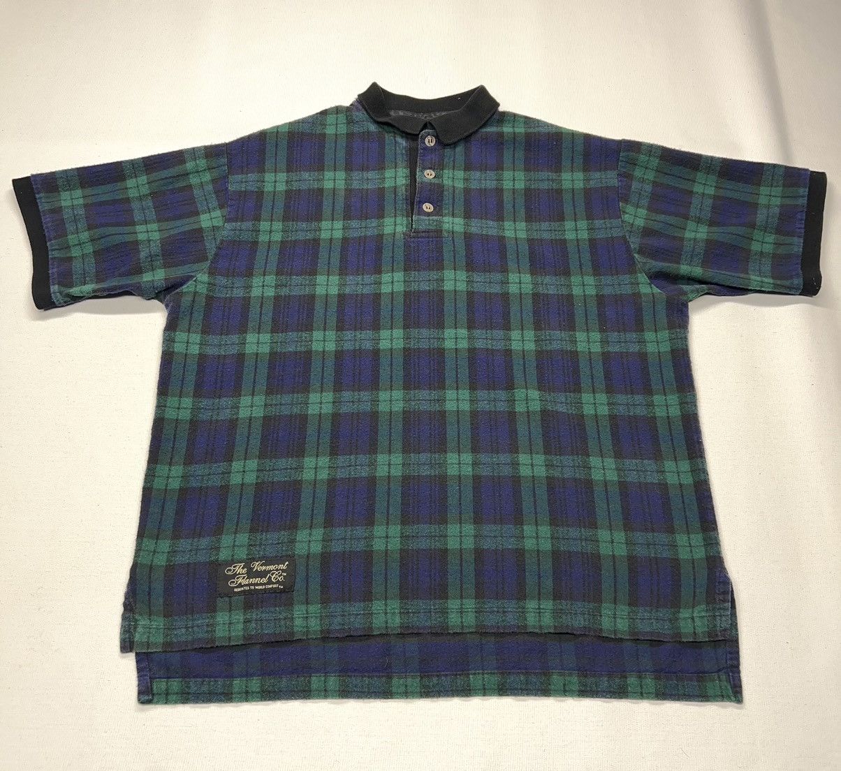 The Vermont Flannel Company × Vintage VTG The Vermont Flannel Company Polo Shirt Green Plaid Size US M / EU 48-50 / 2 - 1 Thumbnail