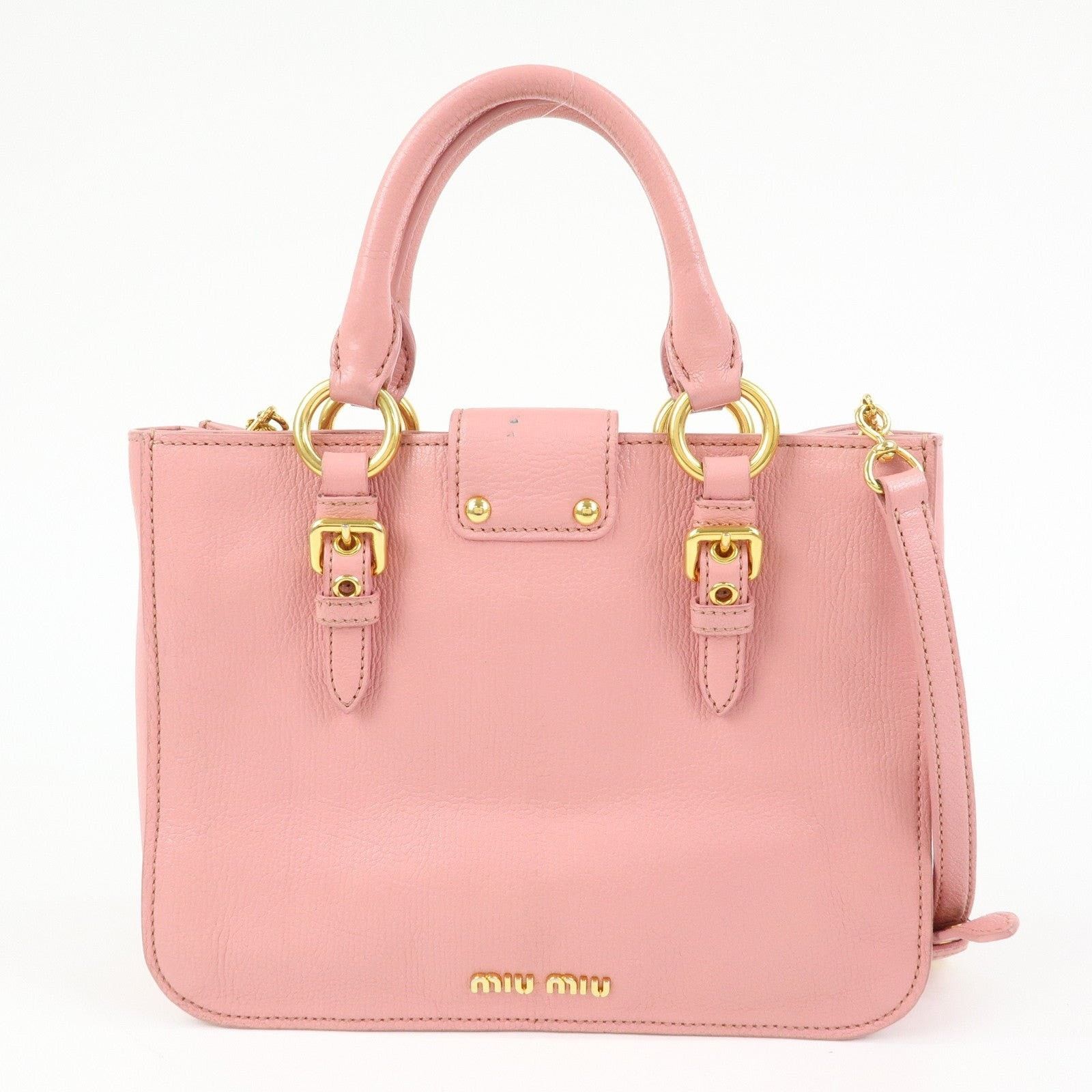 Miu Miu Miu Miu Madras Leather Shoulder Bag Pink Size ONE SIZE - 2 Thumbnail