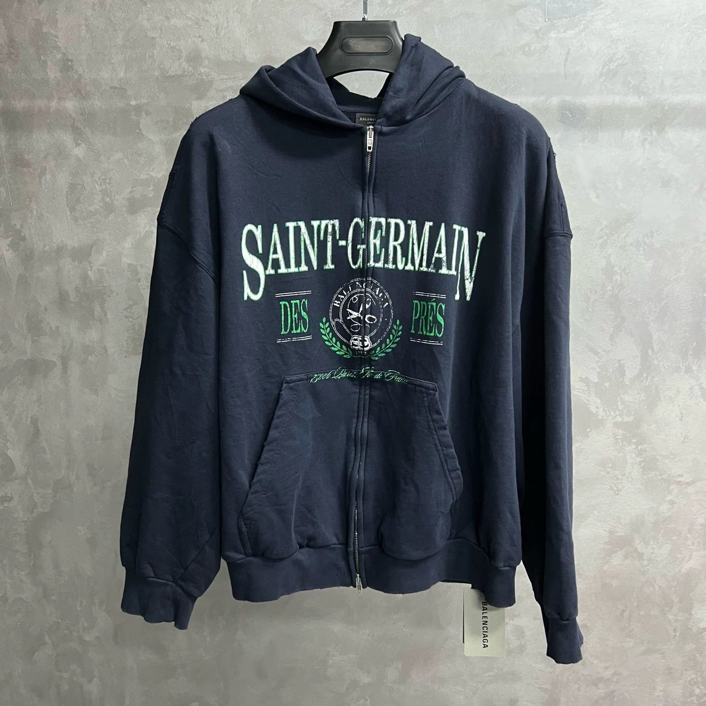Balenciaga Balenciaga WFP Navy Zip Hoodie | Grailed