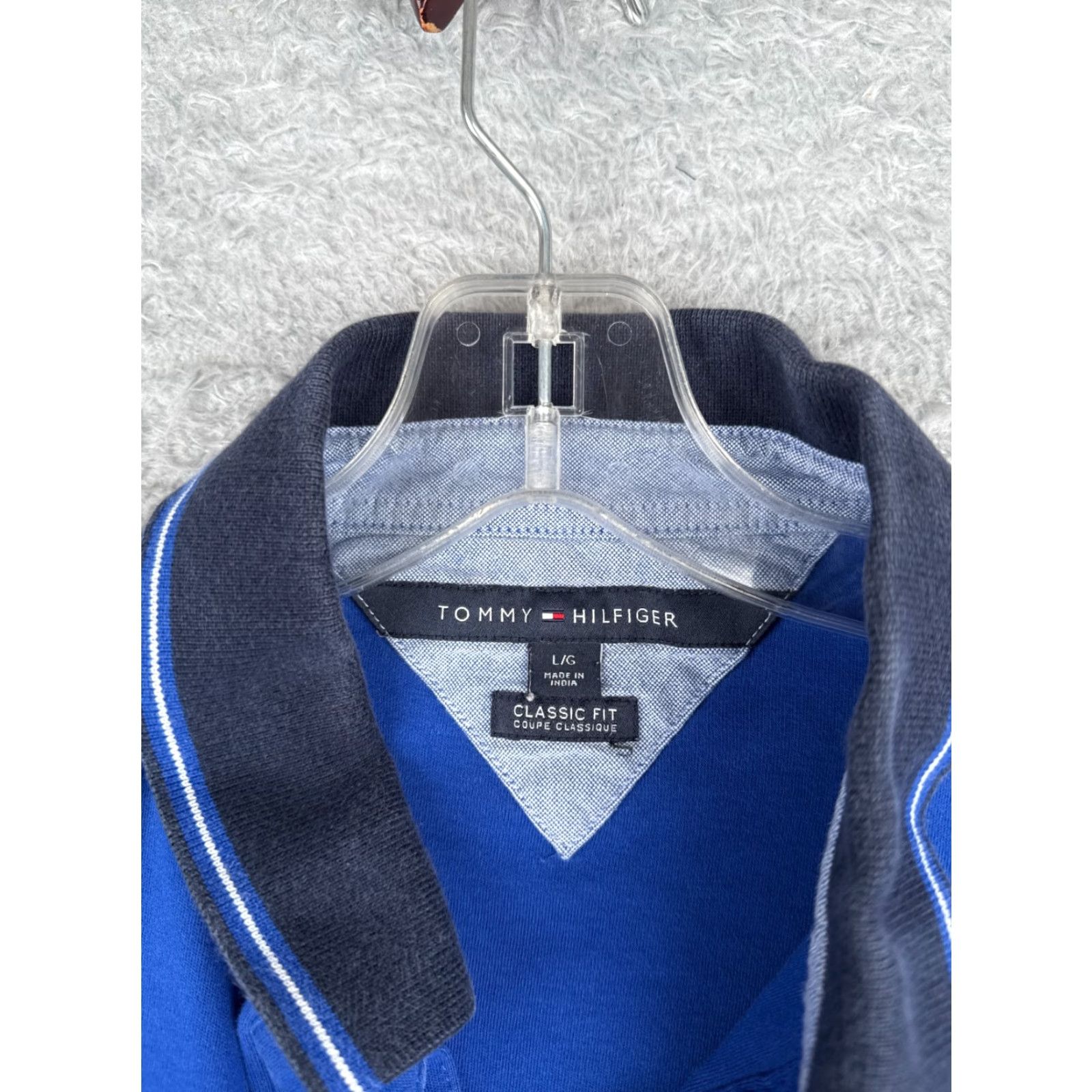 Tommy Hilfiger Tommy Hilfiger Polo Shirt Men Large Blue Classic Fit 100% Cotton Golf Casual Size US L / EU 52-54 / 3 - 7 Thumbnail