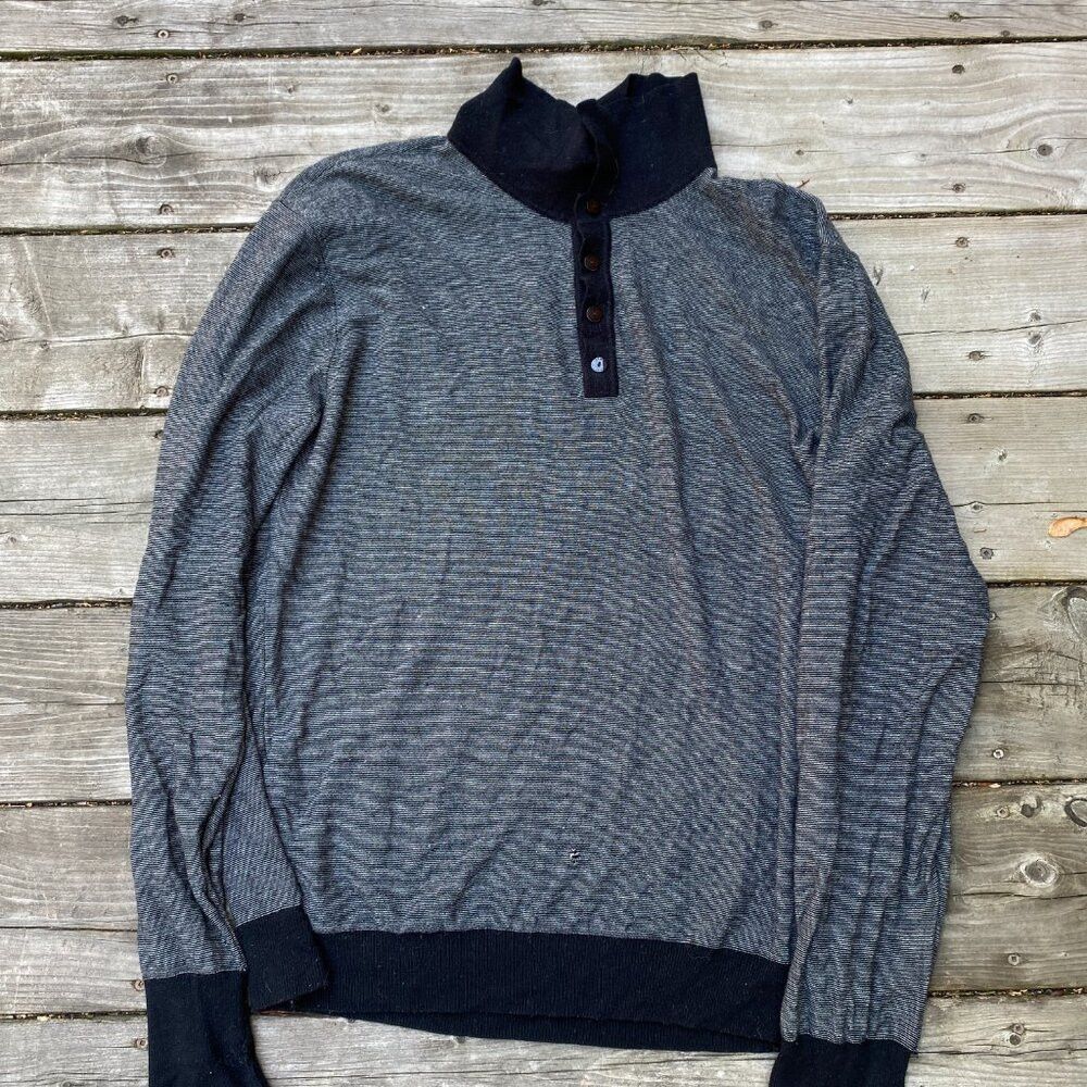 Armani Vintage Armani Silk Blend Button Up Quarter Zip Sweater Lar Size US L / EU 52-54 / 3 - 5 Thumbnail