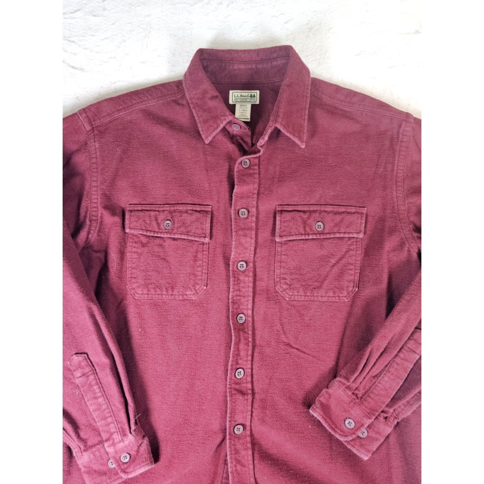 Vintage VINTAGE LL BEAN Chamois Cloth 100% Cotton Shirt Button-Up Men's Large Red Size US L / EU 52-54 / 3 - 2 Thumbnail