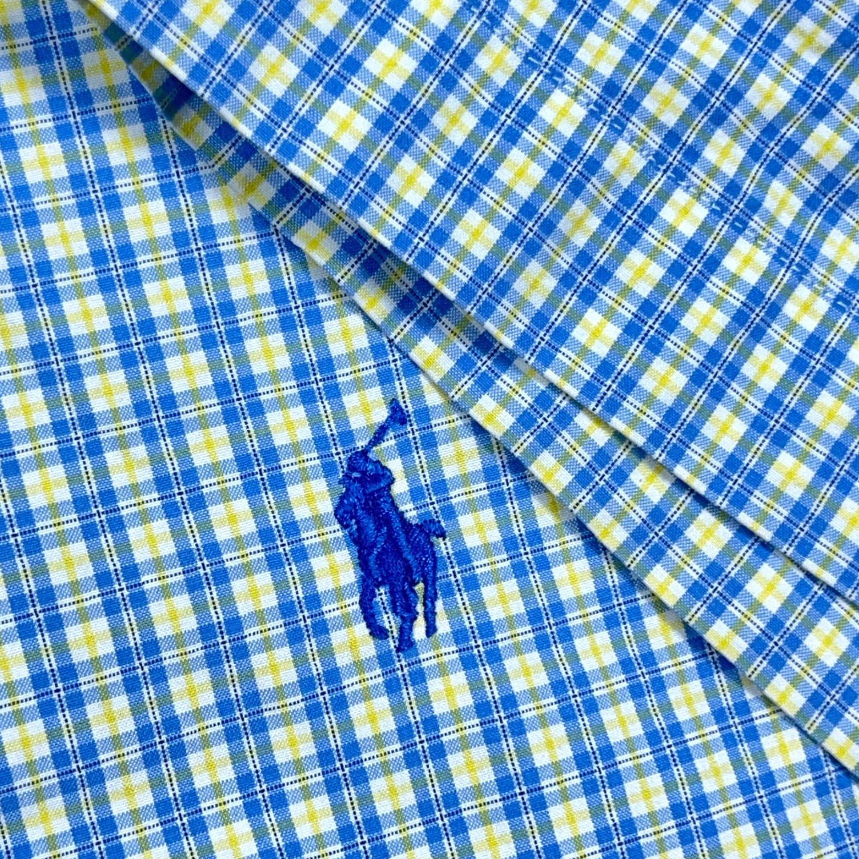 Ralph Lauren Ralph Lauren Shirt Men Large Plaid Button-Up Classic Fit Blue Yellow Camp Poplin Fade? Size US L / EU 52-54 / 3 - 5 Thumbnail