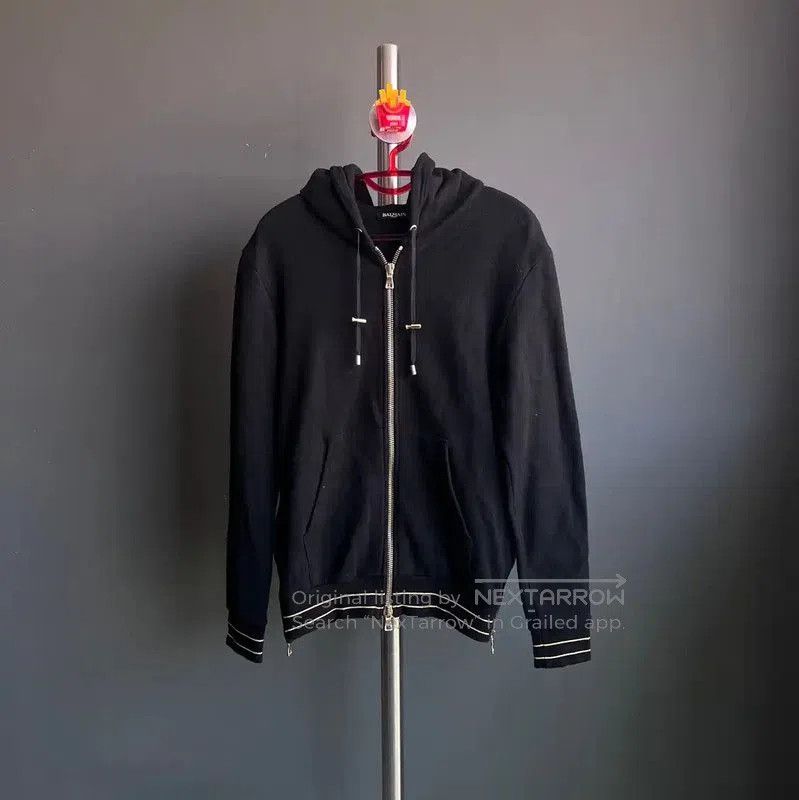 Balmain Decarnin Black Side Zip Hoodie XS | Grailed