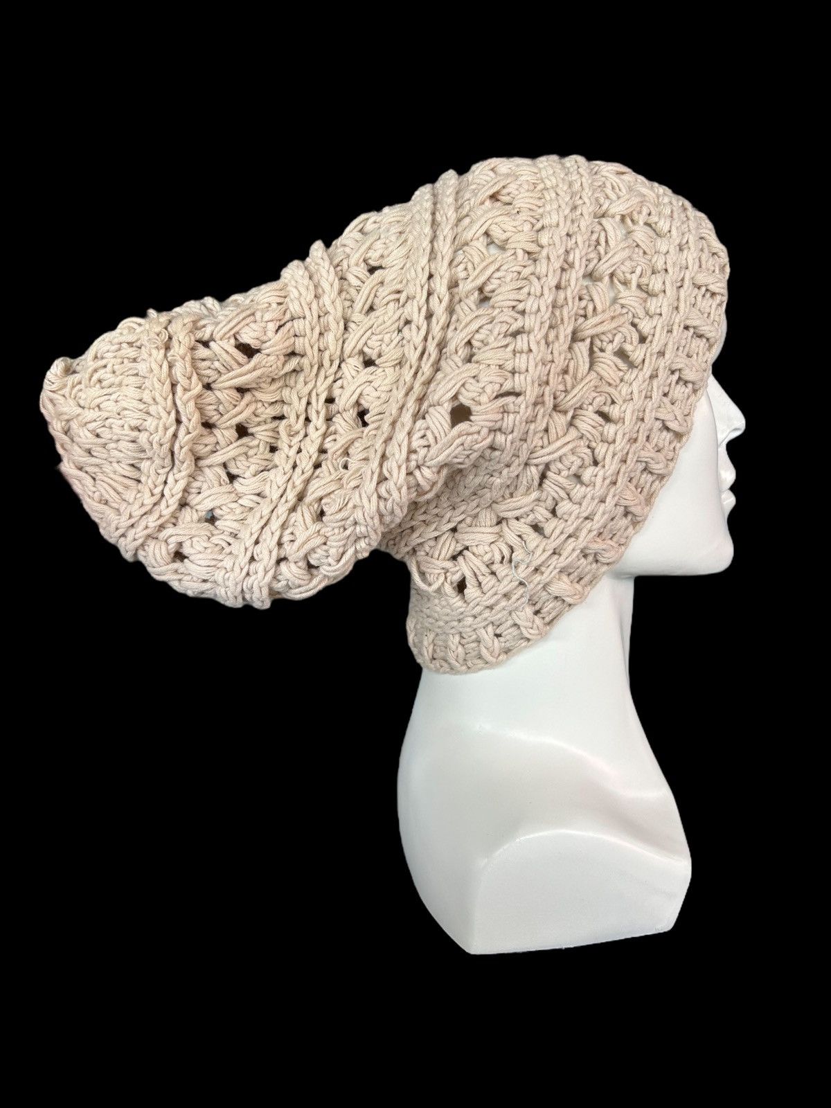 Japanese Brand × Kapital × Vintage Crochet Knitted Handmade Big Beanie Hats Rare☠️☠️ Size ONE SIZE - 2 Thumbnail