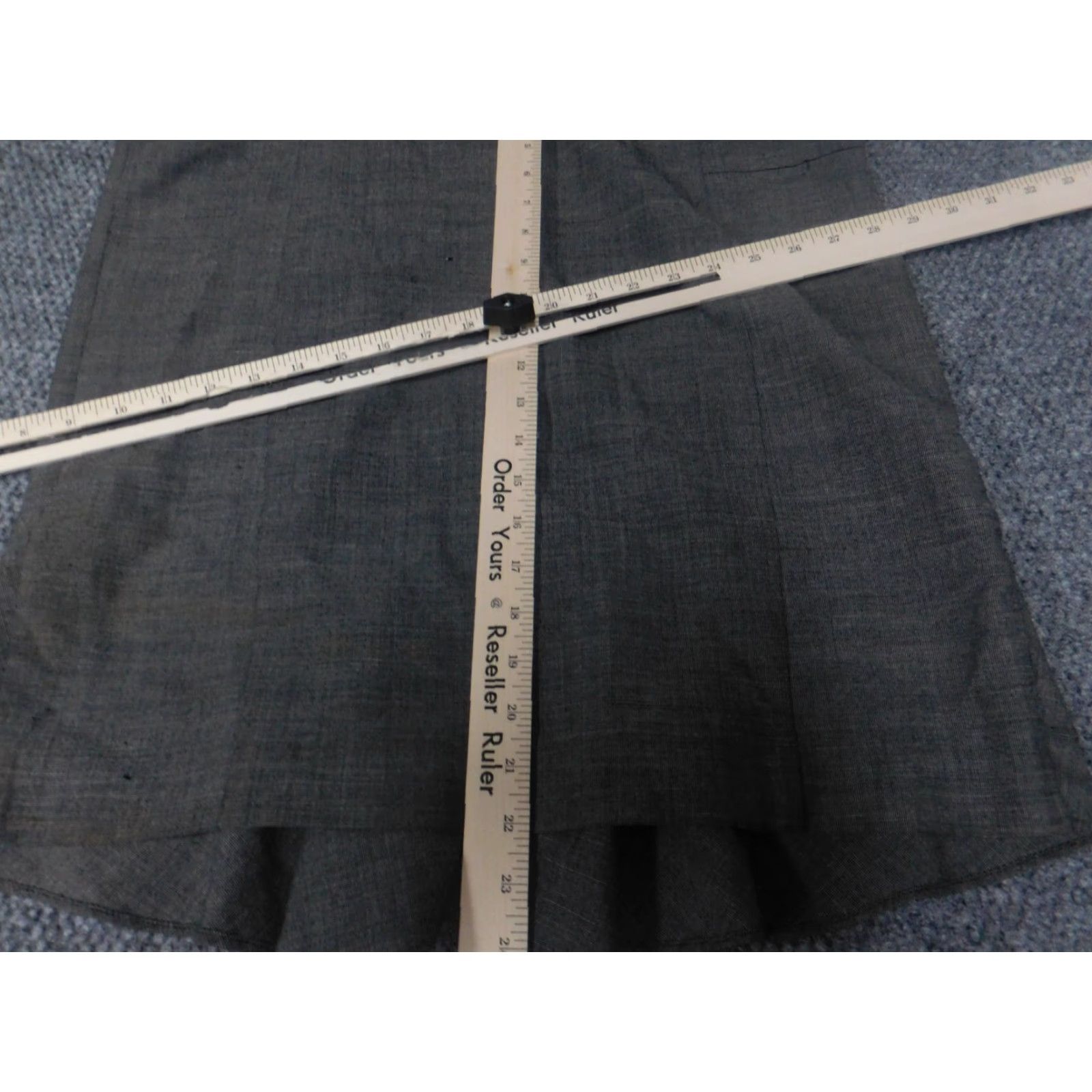Express Express Womens Skirt 12 Gray Zip A-Line Ruffles Knee Length Casual Everyday Mid Rise Regular Lined Knit Cotton Polyurethane Size 34" / US 12 / IT 48 - 5 Thumbnail