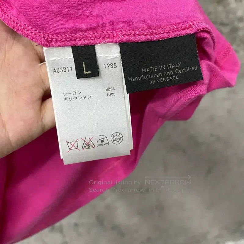 Versace Versace Pink Cotton Short Sleeve T-Shirt . Size L / US 10 / IT 46 - 6 Thumbnail