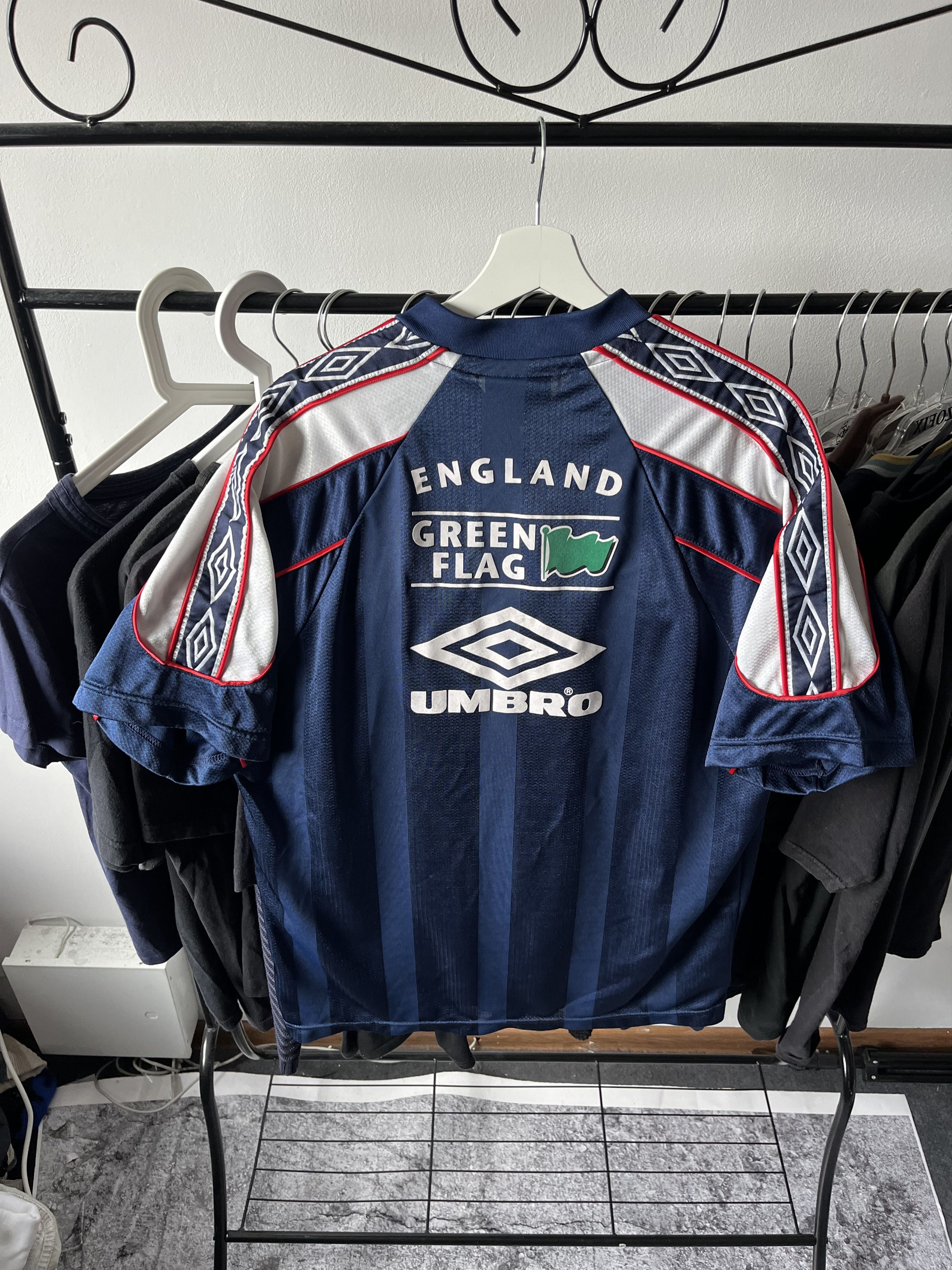 Vintage Vintage jersey training England 1997 1998 97/98 Green Flag Size US L / EU 52-54 / 3 - 6 Thumbnail
