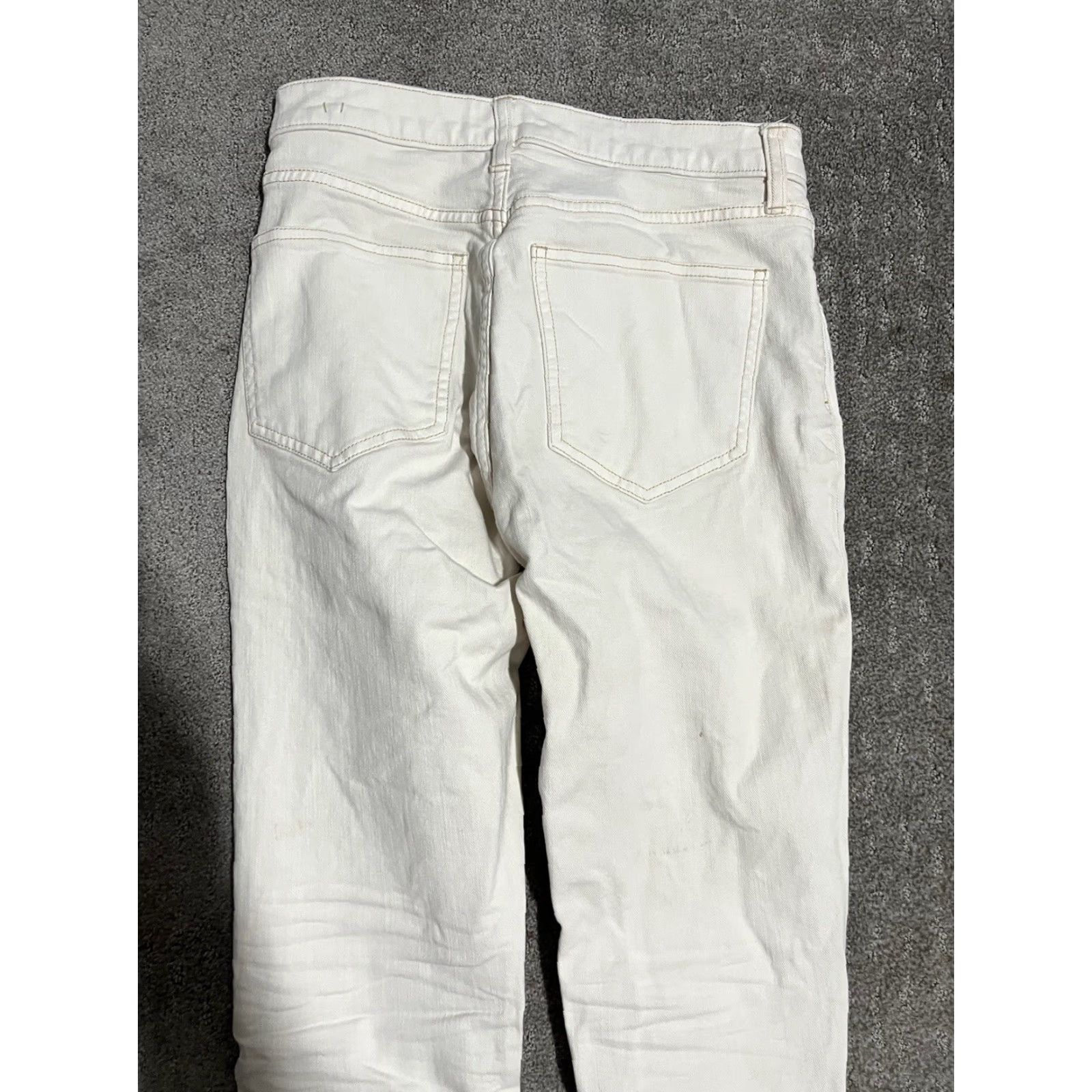 Gap VINTAGE Gap Cigarette Jeans Womens 0 White Denim Ankle Stretch High Rise 27.5in Classic Slim Size 25" / US 0 / IT 36 - 4 Thumbnail