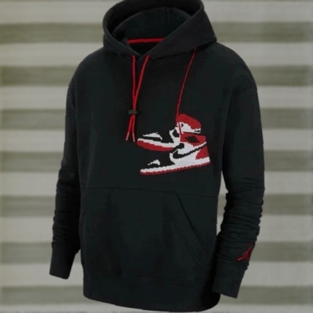 Jordan Brand Nike Air Jordan 1 Retro Jumpman Holiday Hoodie Mens Hoodie Black CT3457-010 L Size US L / EU 52-54 / 3 - 1 Thumbnail