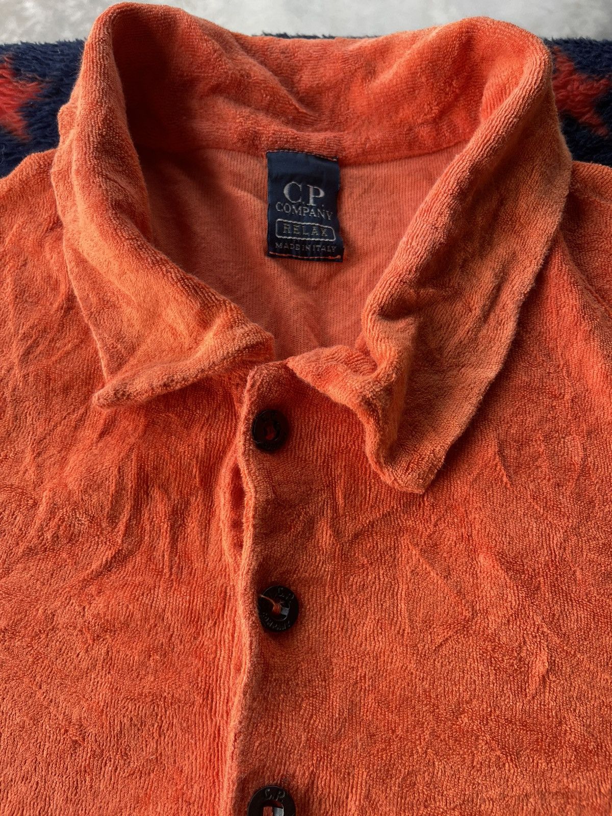 C.P. Company Vintage C. P. Company Orange Terry Cloth Polo Shirt Tee Size US L / EU 52-54 / 3 - 8 Thumbnail