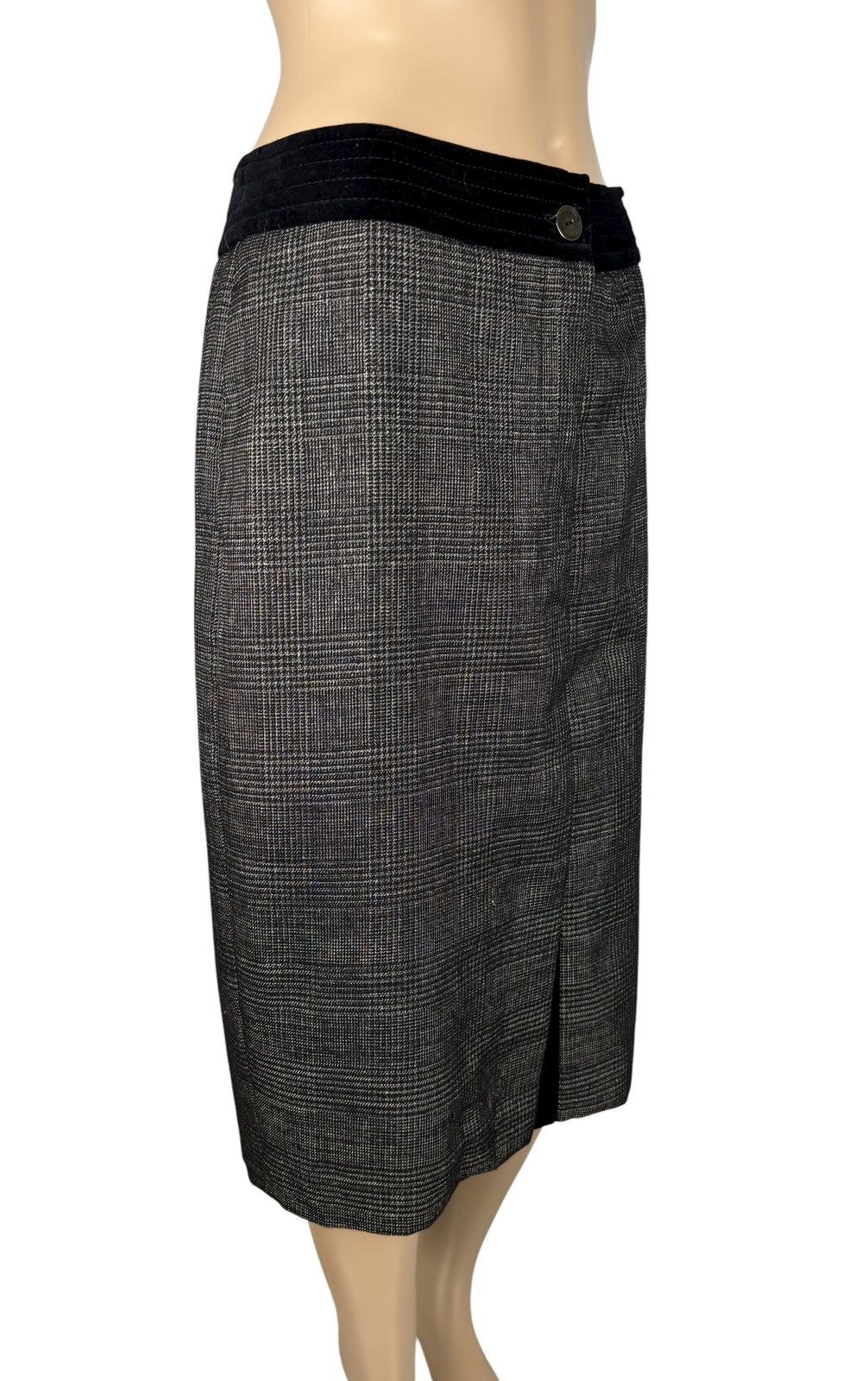 Max Mara Max Mara Wool Glencheck Long Skirt Button Up UK14 US12 Size 32" / US 10 / IT 46 - 4 Thumbnail