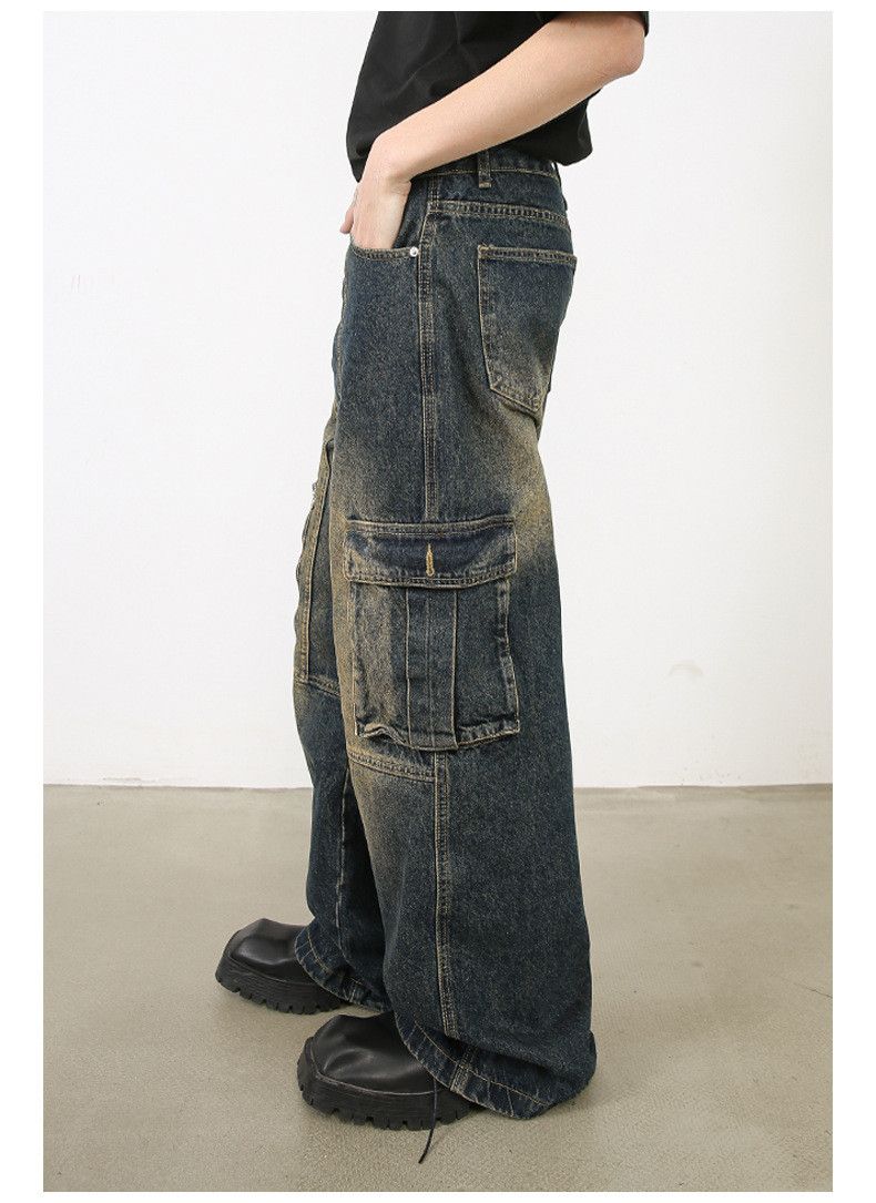 Japanese Brand × Jean Washed distressed multi-pocket cargo jeans Size US 32 / EU 48 - 5 Thumbnail
