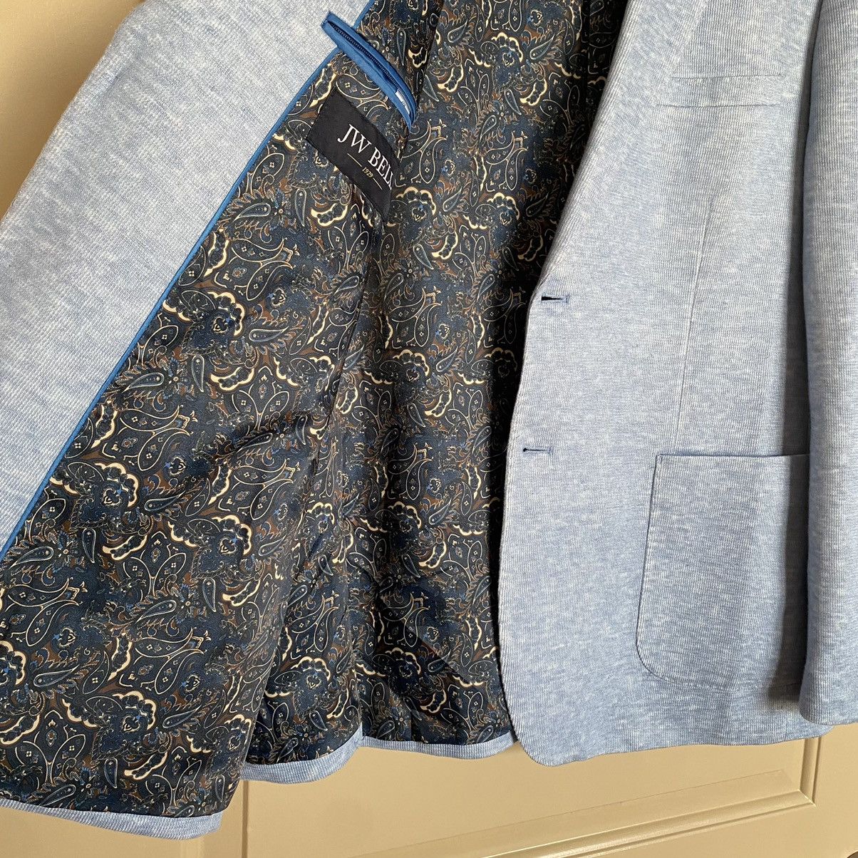 Other JW BELL Light Blue Knit Blazer Cotton Linen Lined 46R Size 46R - 5 Thumbnail