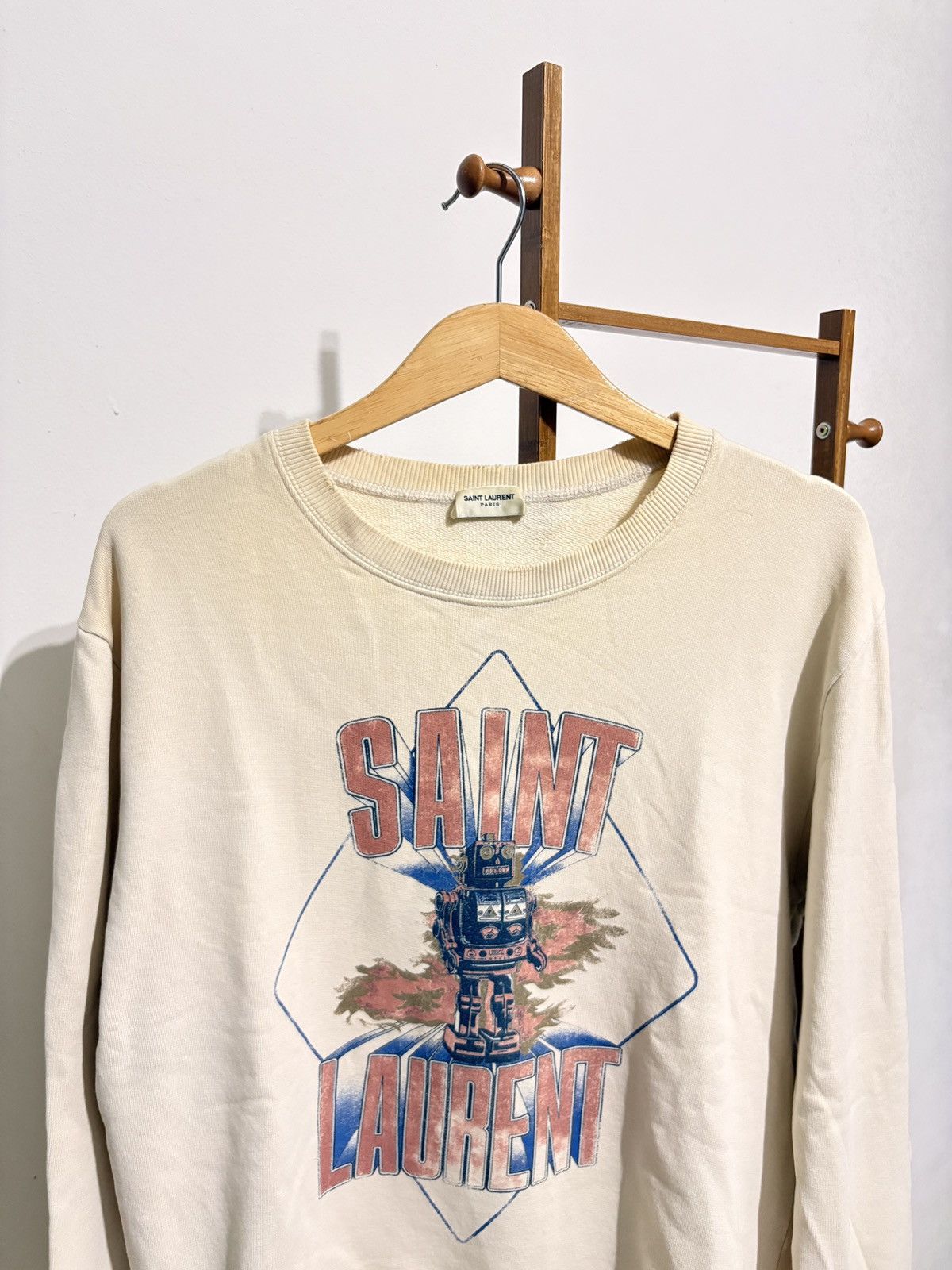Saint Laurent Paris Saint Laurent Robot Destroyed Sweatshirt Size US M / EU 48-50 / 2 - 3 Thumbnail