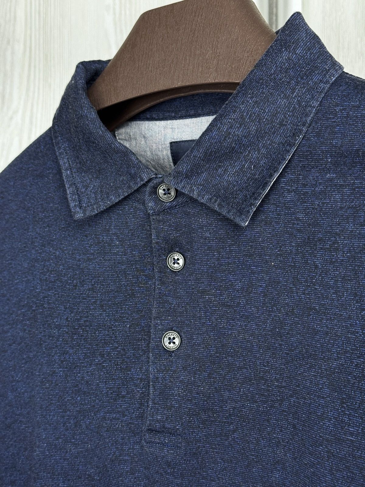 Hackett Hackett London Cotton Filafil Slim Fit LongSleeve Polo Rugby Size US XL / EU 56 / 4 - 7 Thumbnail