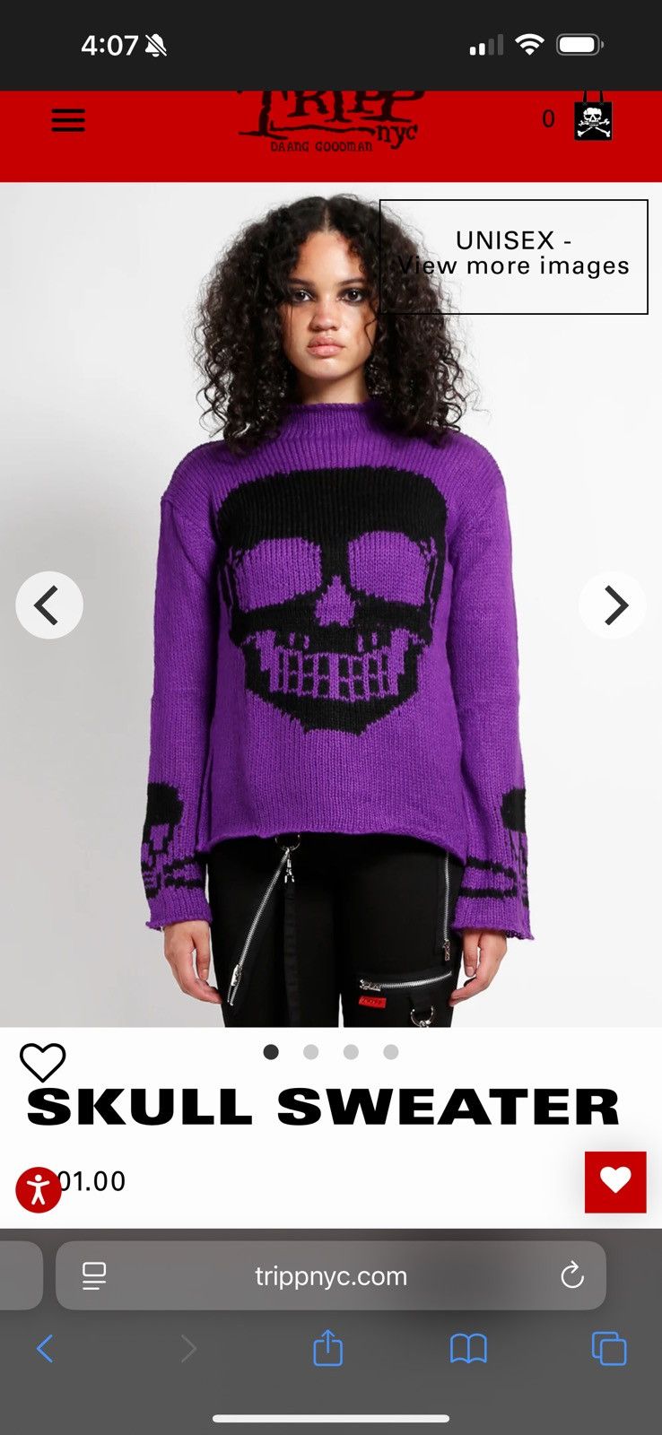 Tripp NYC Skull Sweater