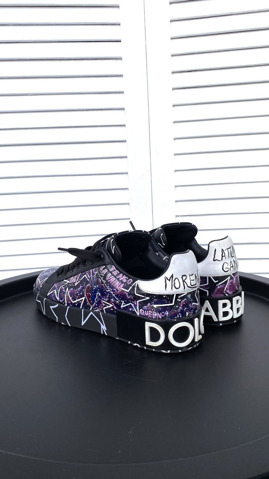 Dolce Gabbana Mixed Star Print Portofino Custom Sneakers