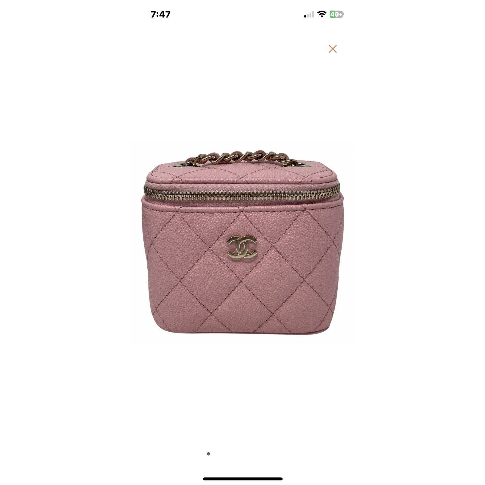 Chanel 22C CHANEL Sakura Pink Mini Square Vanity 💕Grained Gold HW Size ONE SIZE - 14 Thumbnail
