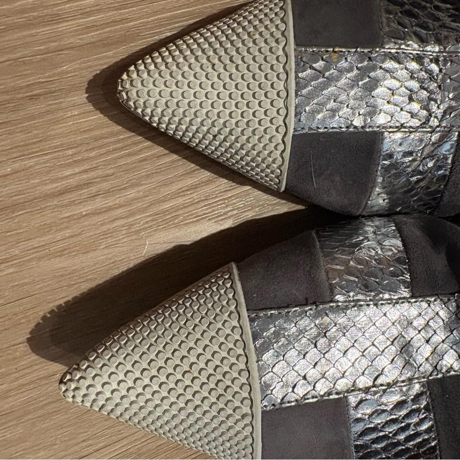 Prada Prada Stripe Metallic Snakeskin & Suede Tall Boots US 7.5–8 Size US 7.5 / IT 37.5 - 6 Thumbnail