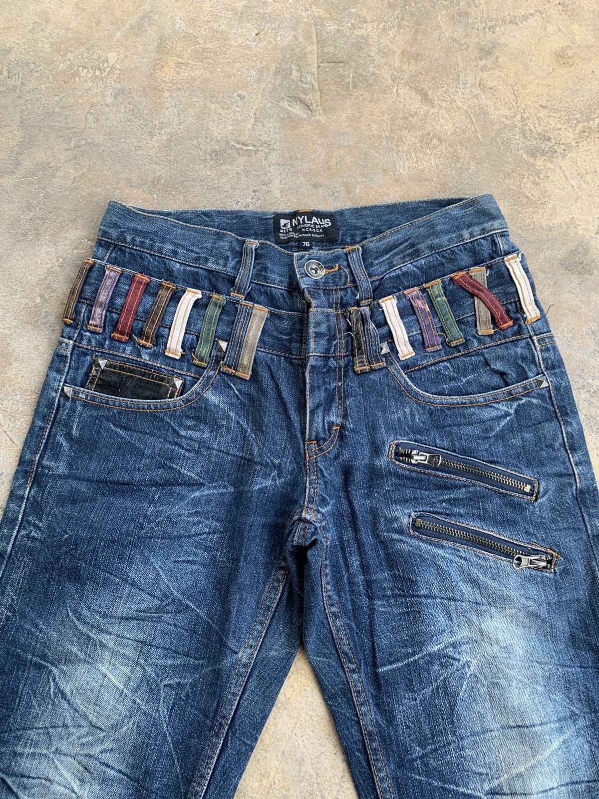 Japanese Brand × Kapital × Vintage NYLAUS DOUBLE WAIST RUSTY DISTRESSED DENIM🎌 Size US 29 - 12 Thumbnail