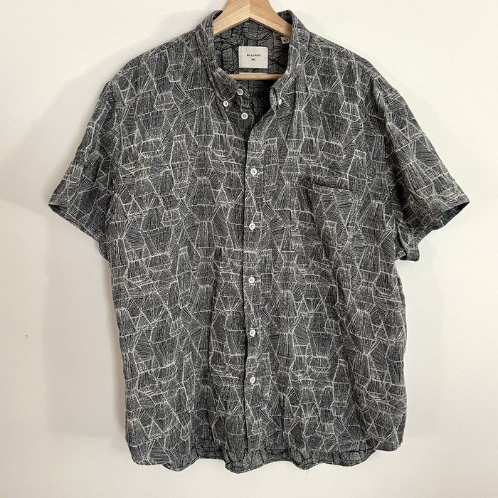 Billy Reid Billy Reid 100 Cotton Geometric Pattern Standard Shirt