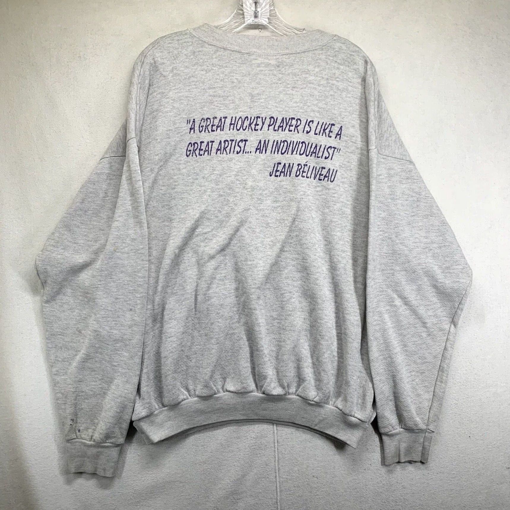 Lee VINTAGE Lee Sweatshirt Hockey 90s Gray Pullover Crew Neck XL Men Size US XL / EU 56 / 4 - 3 Thumbnail
