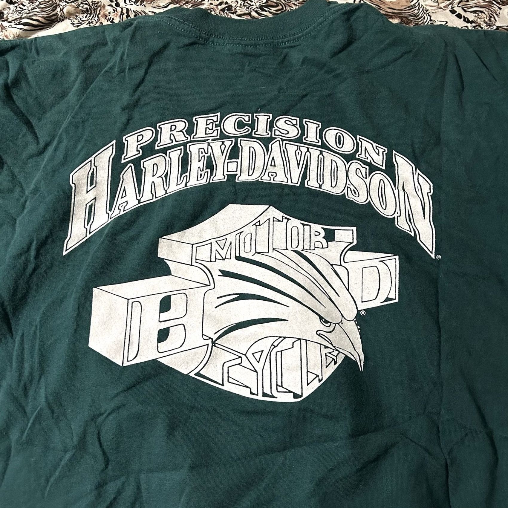 Harley Davidson VINTAGE Harley-Davidson Biker Shirt 90s Rules T-Shirt XL Men's Green Shirt XL Mens Size US XL / EU 56 / 4 - 3 Thumbnail