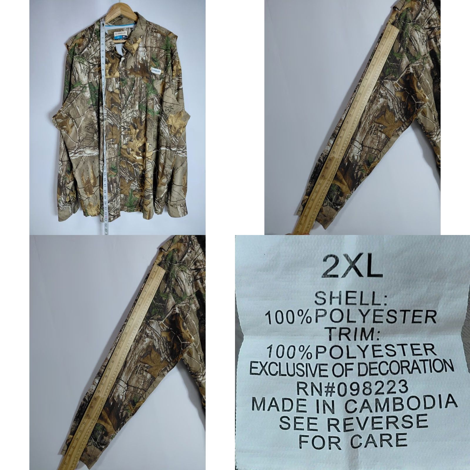 Vintage MAGELLAN OUTDOORS Camouflage Long Sleeve Shirt Men 2XL Polyester Camouflage Pattern Lightweight Breathable Casual Outdoor Shirt Size US XXL / EU 58 / 5 - 8 Thumbnail