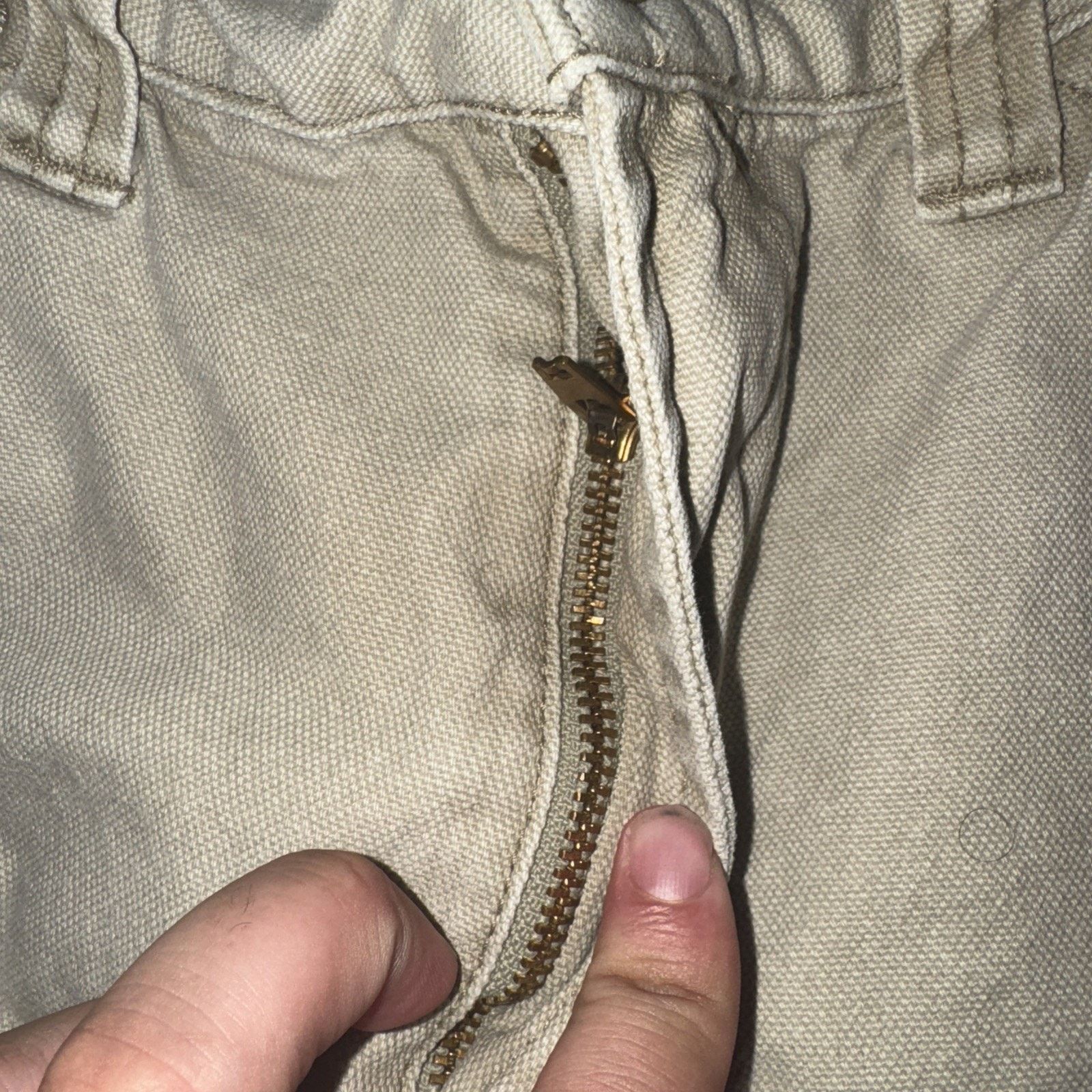 Old Navy × Vintage Vintage Old Navy Canvas Carpenter Pants Tan 30x32 Size US 30 / EU 46 - 5 Thumbnail